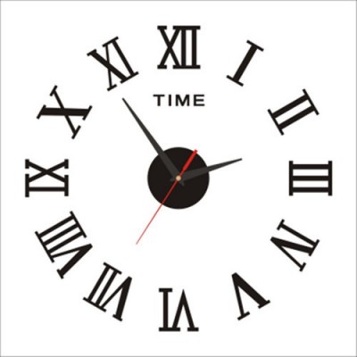 Αυτοκόλλητο Ρολόι Τοίχου Ακρυλικό DIY με Μηχανισμό Quartz και Λατινικούς Αριθμούς Time
