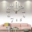 Αυτοκόλλητο Ρολόι Τοίχου Ακρυλικό DIY με Μηχανισμό Quartz με Γράμματα και Αριθμούς Time Καθρέπτης