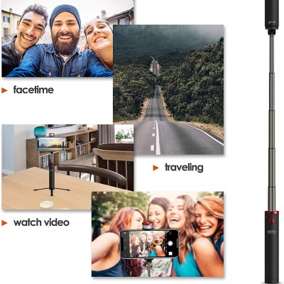 Φορητό Selfie Stick & Τρίποδο Ring Light με Bluetooth Χειριστήριο - USB Φωτιστικό Φωτογραφικό Δαχτυλίδι Stand με Βάση για Κινητό - Photo Lamp