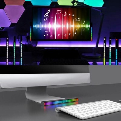 Διακοσμητική Μπάρα Φωτισμού LED RGB Επαναφορτιζόμενη Sound-Sensitive με Βάση Στήριξης
