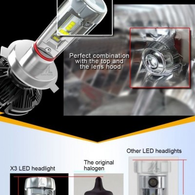 Φώτα Αυτοκινήτου LED COB 360ᵒ Η3 12000LM (2x6000) & 100W (2x50) με Φιλμ Χρώματος 3000K, 6500K, 8000K CAN BUS