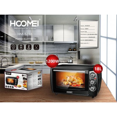 Ηλεκτρικό Φουρνάκι 18lt Χωρίς Εστίες Hoomei HM-5218