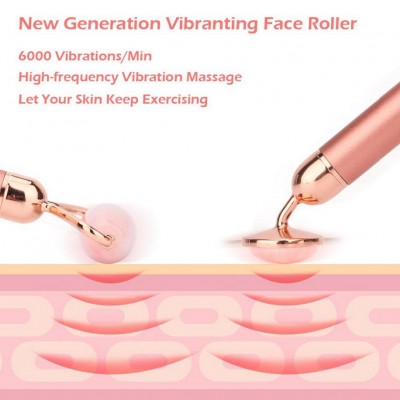 Ηλεκτρική Συσκευή με Ορυκτό Χαλαζία & Δονήσεις για Μασάζ Προσώπου - Facial Massage Roller