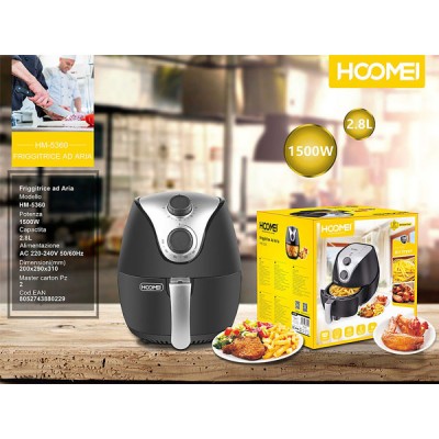 Φριτέζα Αέρος με Αποσπώμενο Κάδο 2.8lt Μαύρη  Hoomei HM-5360 Air Fryer