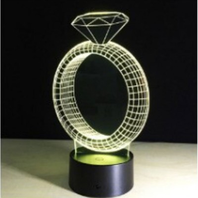 Διακοσμητικό Τρισδιάστατο LED Φωτιστικό Μονόπετρο Δαχτυλίδι - 3D Desk Lamp Ring