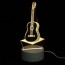Διακοσμητικό Τρισδιάστατο LED Φωτιστικό ΚΙΘΑΡΑ - 3D Desk Lamp Acoustic Guitar