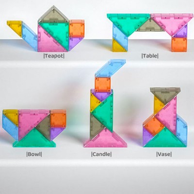 Μαγνητικό Τρισδιάστατο Παζλ - Τουβλάκια - Επιτραπέζιο Παιχνίδι 3D Tangram 7 Τεμαχίων