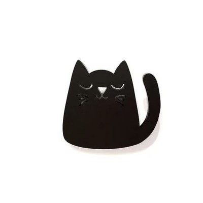 Καρφίτσα Cat Brooch από Μαύρο Ματ Plexiglass