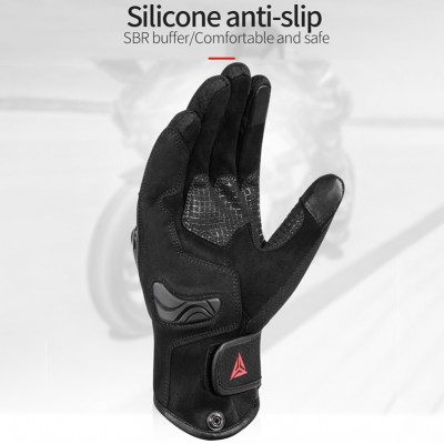 Συνθετικά Softshell Γάντια Μηχανής 4 Εποχών, Αντιολισθητικά με Προστατευτικά Αρθρώσεων, Ενισχυμένη Παλάμη, Δυνατότητα Αφής σε Smartphone