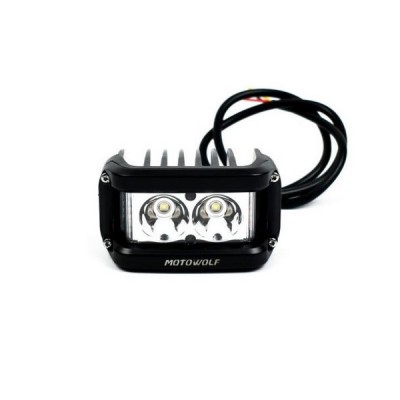 Motowolf® Αδιάβροχο Προβολάκι Αλουμινίου για Μοτοσυκλέτες 25W Λευκού Φωτισμού - Mαύρο