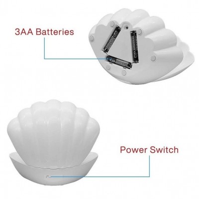 Επιτραπέζιο Διακοσμητικό Φωτιστικό LED RGB σε Σχήμα Κοχύλι με Μαργαριτάρι που Αλλάζει Χρώματα - Colour Changing Clam Shell Lamp 18x12x15cm