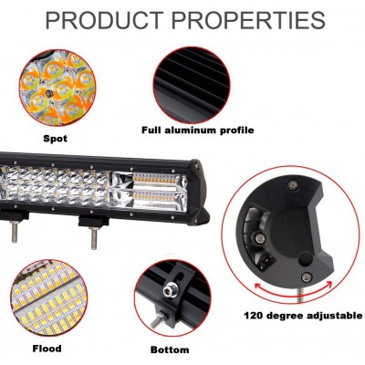 Αδιάβροχος Προβολέας με 60 Διπλά LED Ψυχρός & Κίτρινος Φωτισμός - Μπάρα Αυτοκινήτου με Λειτουργία Flashing - Strobe 180W 12V Εκτάκτου Ανάγκης SOS