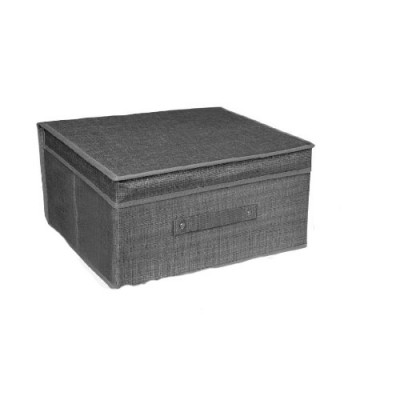 Υφασμάτινο Κουτί Αποθήκευσης Γενικής Χρήσης Γκρί Mε Καπάκι - 35x30x20 cm