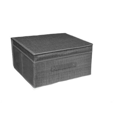 Υφασμάτινο Κουτί Αποθήκευσης Γενικής Χρήσης Γκρί Mε Καπάκι - 35x30x25 cm