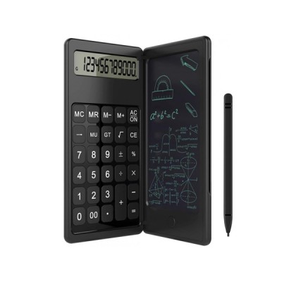 Andowl® Επαγγελματική Ηλιακά Επαναφορτιζόμενη Αριθμομηχανή με LCD Πίνακα & Ταμπλέτα Γραφής για Σημειώσεις και Σχέδια Αναδιπλούμενη