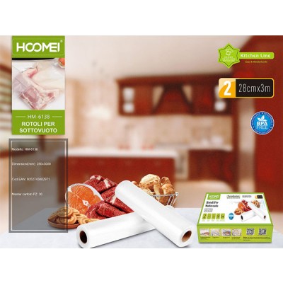 Σαγρέ Σακούλες για Συσκευές Vacuum 3mx28cm 2 Ρολά Hoomei HM-6138