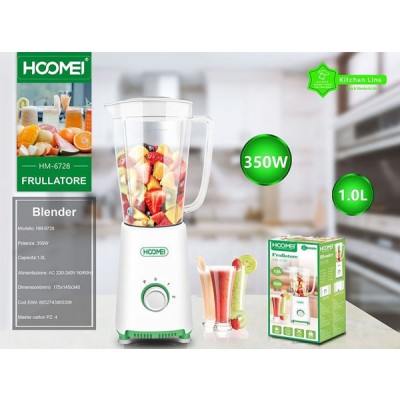 Ηλεκτρικό Μπλέντερ 1lt 350W Λευκό-Πράσινο  Hoomei HM-6728