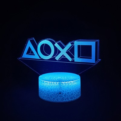 Τηλεχειριζόμενο Τρισδιάστατο LED Φωτιστικό με 7 Χρωματισμούς - 3D Desk Lamp Playstation