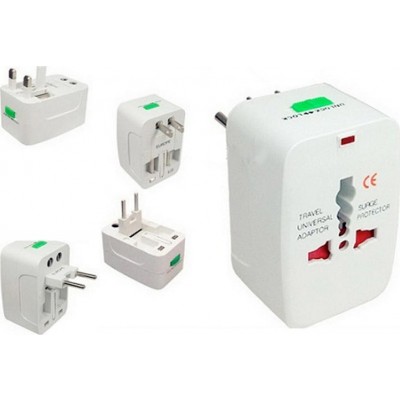 Ταξιδιωτικός Αντάπτορας Πρίζας Universal Travel Adaptor με Προστασία & 2 Θύρες USB