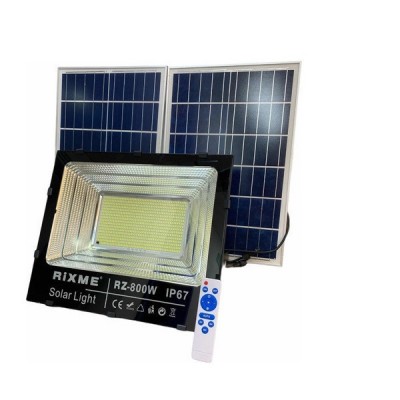 Μεγάλος Ηλιακός Προβολέας LED, 800W, Αδιάβροχος IP67 με 2 Φωτοβολταϊκά Πάνελ, Τηλεχειριστήριο, Αισθητήρα Κίνησης & Χρονοδιακόπτη, RZ-800W