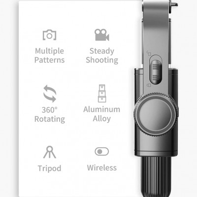 Πτυσσόμενος Σταθεροποιητής Κινητού - Gimbal - Τρίποδο - Selfie Stick με Ενσωματωμένο & Αποσπώμενο Bluetooth Χειριστήριο