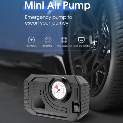 Mini Τρόμπα Έκτακτης Ανάγκης Αυτοκινήτου 90 PSI CarSun® με Φακό, Οθόνη LED για Προβολή Πίεσης, 12V Κομπρεσέρ Αέρος