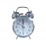 Μεταλλικό Ασημί Retro Επιτραπέζιο Ρολόι Ξυπνητήρι 17x11.5x5.5εκ