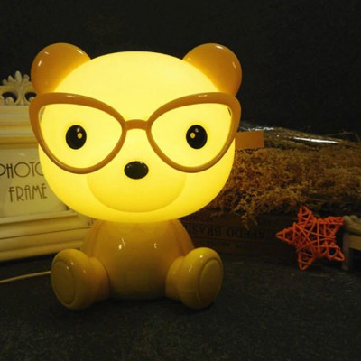 Επιτραπέζιο Παιδικό Φωτιστικό - Πορτατίφ - Φωτάκι Νυκτός Αρκουδάκι με Γυαλιά LED