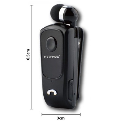Επαναφορτιζόμενο Ασύρματο Bluetooth Ακουστικό με Δόνηση και Επεκτεινόμενο Καλώδιο Arrango  F920 Μαύρο