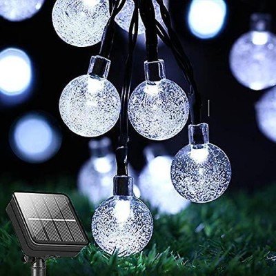 Ηλιακά Bubble Λαμπάκια 4.2m Χριστουγεννιάτικα Ψυχρού Φωτισμού με 8 Προγράμματα - Φωτάκια 30 LED Εξωτερικού Χώρου με Φωτοβολταϊκό Πάνελ