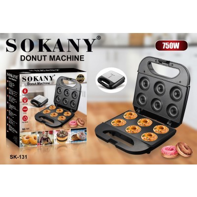 Sokany Μηχανή για Ντόνατς 6 Θέσεων 750W Ασημί