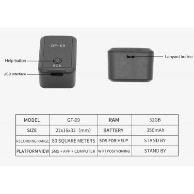 Μίνι Μαγνητικό GPS Tracker GF-09