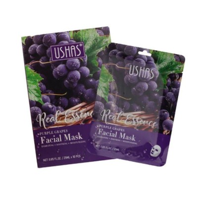 10 Τεμάχια Μάσκα Φύλλων Προσώπου με Purple Grapes  για Θρέψη και Ενυδάτωση - Sheet Mask