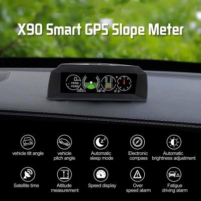 Οθόνη Κλισιόμετρο HD GPS Αυτοκινήτου HUD με Ταχύμετρο, Κλίση Οχήματος, Υψομετρητή, Πυξίδα, Βολτόμετρο PMH KMH LCD