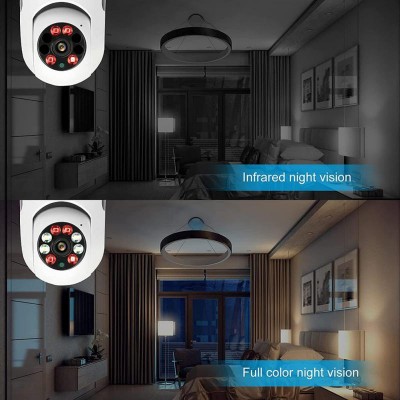 Έξυπνη Πανοραμική Wifi Κάμερα Ασφαλείας για Ντουί Ε27 2MP 1080p με App Εφαρμογή Παρακολούθησης, Αισθητήρα Κίνησης, Νυχτερινή Λήψη & Μικρόφωνο