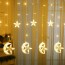 LED Χριστουγεννιάτικα Φωτάκια Ασύμμετρη Κουρτίνα Γιρλάντα 3μ με Φεγγάρια & Αστέρια 100 LED Christmas Lights Stars On Moons