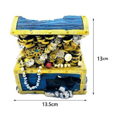 Ρεαλιστικό Διακοσμητικό Σεντούκι Θησαυρού για Ενυδρεία 13,5x9,5x13 cm