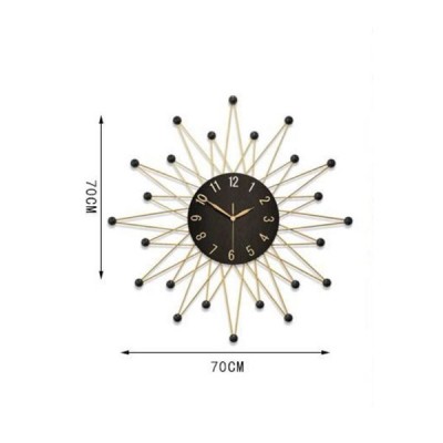 Χρυσό Υψηλής Ποιότητας Pολόι Tοίχου σε Σχήμα Αστεριού 70x70 cm
