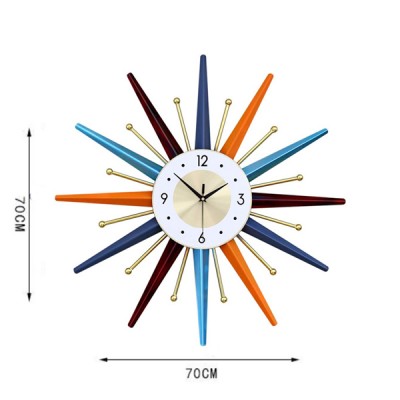 Υψηλής Ποιότητας  Pολόι Tοίχου σε Σχήμα Αστεριού 70x70 cm από Μέταλο