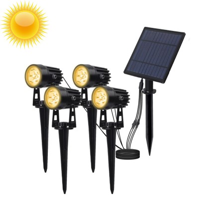 LED Αδιάβροχα Ηλιακά Σποτ με Πάσσαλους Θερμού Λευκού Φωτισμού 3000Κ 4τμχ TS-S4205