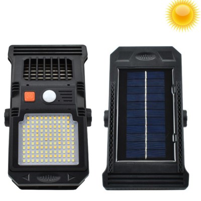 Αδιάβροχο Επιτοίχιο Ηλιακό Φωτιστικό Μανταλάκι 128 SMD LED Ρυθμιζόμενου Λευκού Φωτισμού με Αισθητήρα Κίνησης & Αντικουνουπικό UV Φωτισμό W7104-1