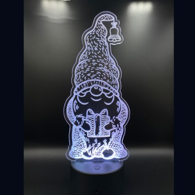 Τηλεχειριζόμενο Τρισδιάστατο LED Φωτιστικό Νάνος με 7 Χρωματισμούς - 3D Desk Lamp Gnome