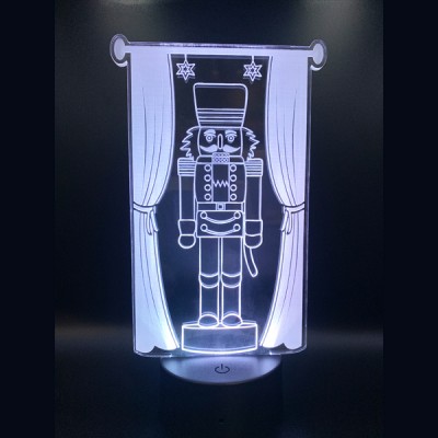 Τηλεχειριζόμενο Τρισδιάστατο LED Φωτιστικό Καρυοθραύστης με 7 Χρωματισμούς - 3D Desk Lamp Nutcracker