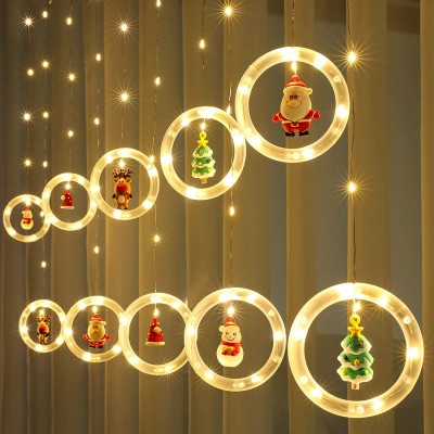 Χριστουγεννιάτικα Επεκτεινόμενα Λαμπάκια LED με Θερμό Λευκό Φωτισμό 3m Κουρτίνα & 10 Διακοσμητικές Φιγούρες