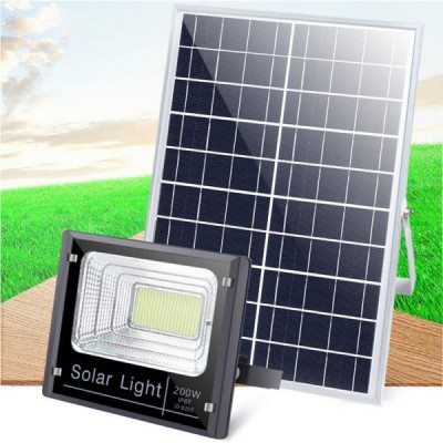 Αδιάβροχος Ηλιακός 400 SMD LED Προβολέας 200W με Φωτοβολταϊκό Πάνελ - Τηλεχειριστήριο & Χρονοδιακόπτη