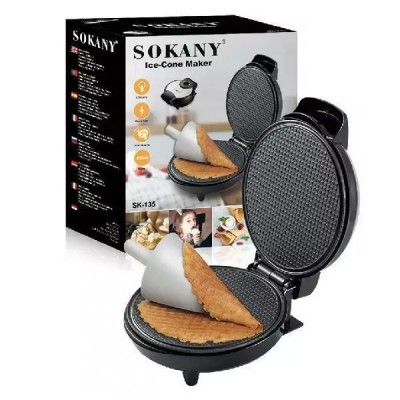 Συσκευή για Χωνάκι - Βάφλα Παγωτού 1200W Sokany