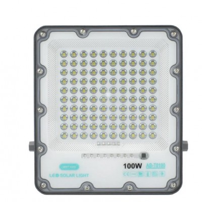 Ηλιακός Προβολέας IP66 100W Ψυχρού Λευκού Φωτισμού με Τηλεχειρισμό & Χρονοδιακόπτη  AB-T0100