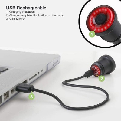ENFITNIX LED Έξυπνο Επαναφορτιζόμενο Αδιάβροχο Οπίσθιο Φως Ποδηλάτου με Αισθητήρα Φρεναρίσματος & Αυτόματη Λειτουργία XLITE100