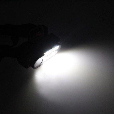 Αδιάβροχος Επαναφορτιζόμενος Φακός Κεφαλής με Μπαταρία Διπλό LED & 2 COB 650LM Περιστρεφόμενος 90° - Dual Light Source Headlight