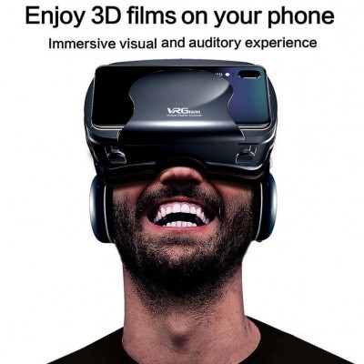 VRG PRO Headset Γυαλιά Εικονικής Πραγματικότητας με Ενσωματωμένα Ακουστικά για Κινητά από 5″ έως 7″